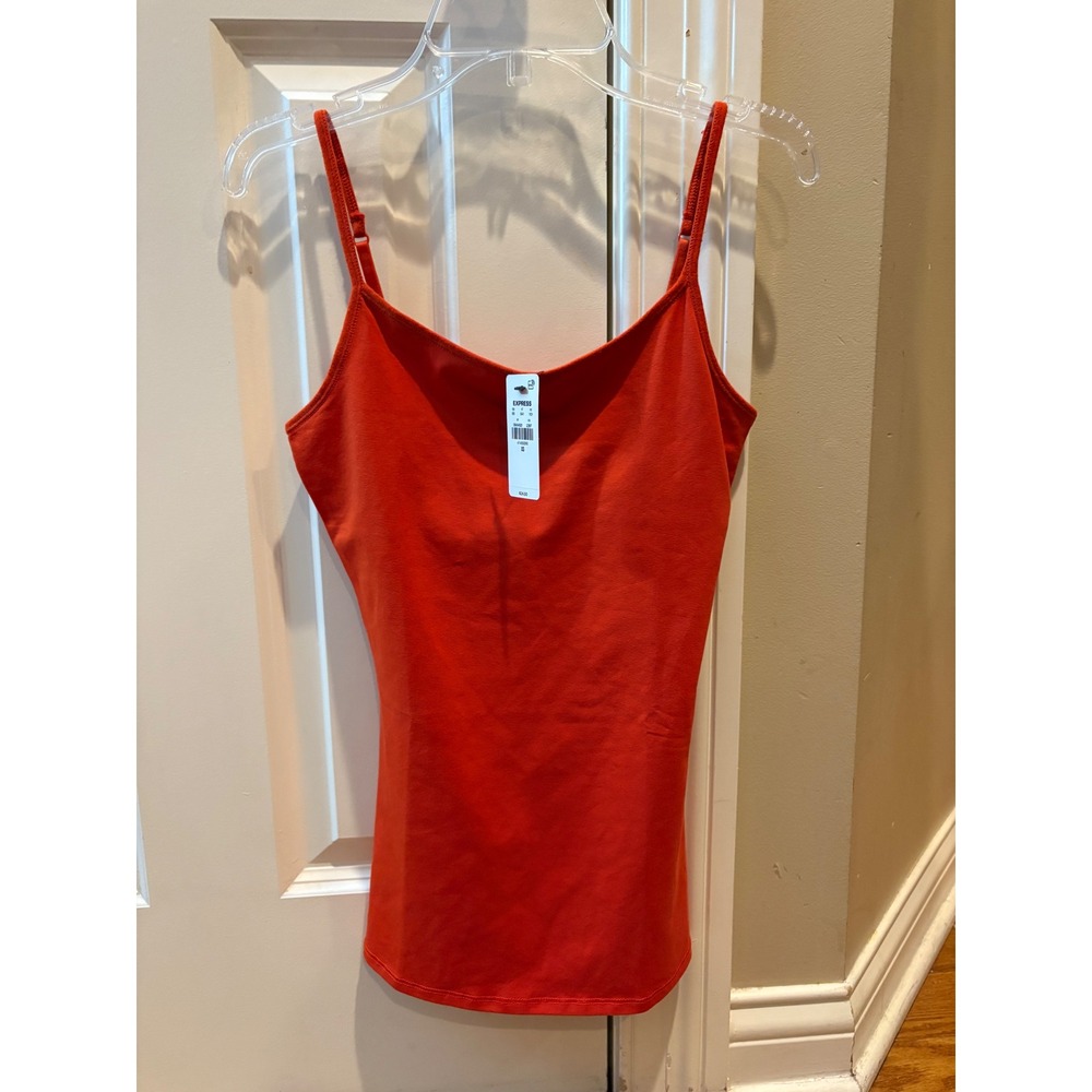 Express Cami Tank Top Adjustable Strap XS Orange Sleeveless New with Tags